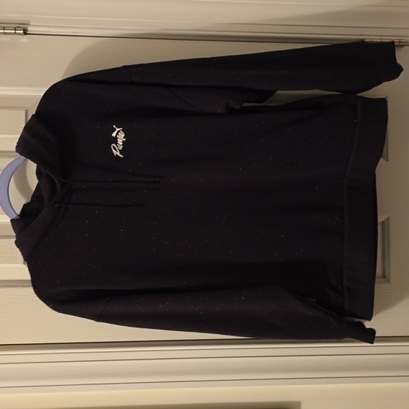 PUMA BRAND SIGNATURE WOMENS SPECKLED BLACK PULLOVER HOODIE SIZE MEDIUM - Picture 2 of 16